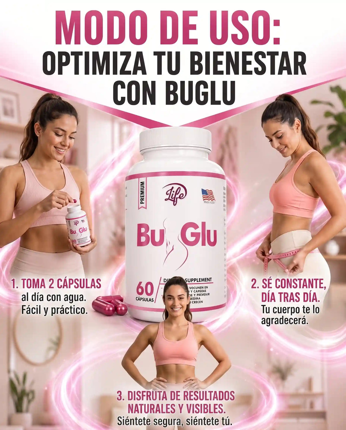 Bu-Glu refuerza Busto y Glúteo x 60 Cápsulas.